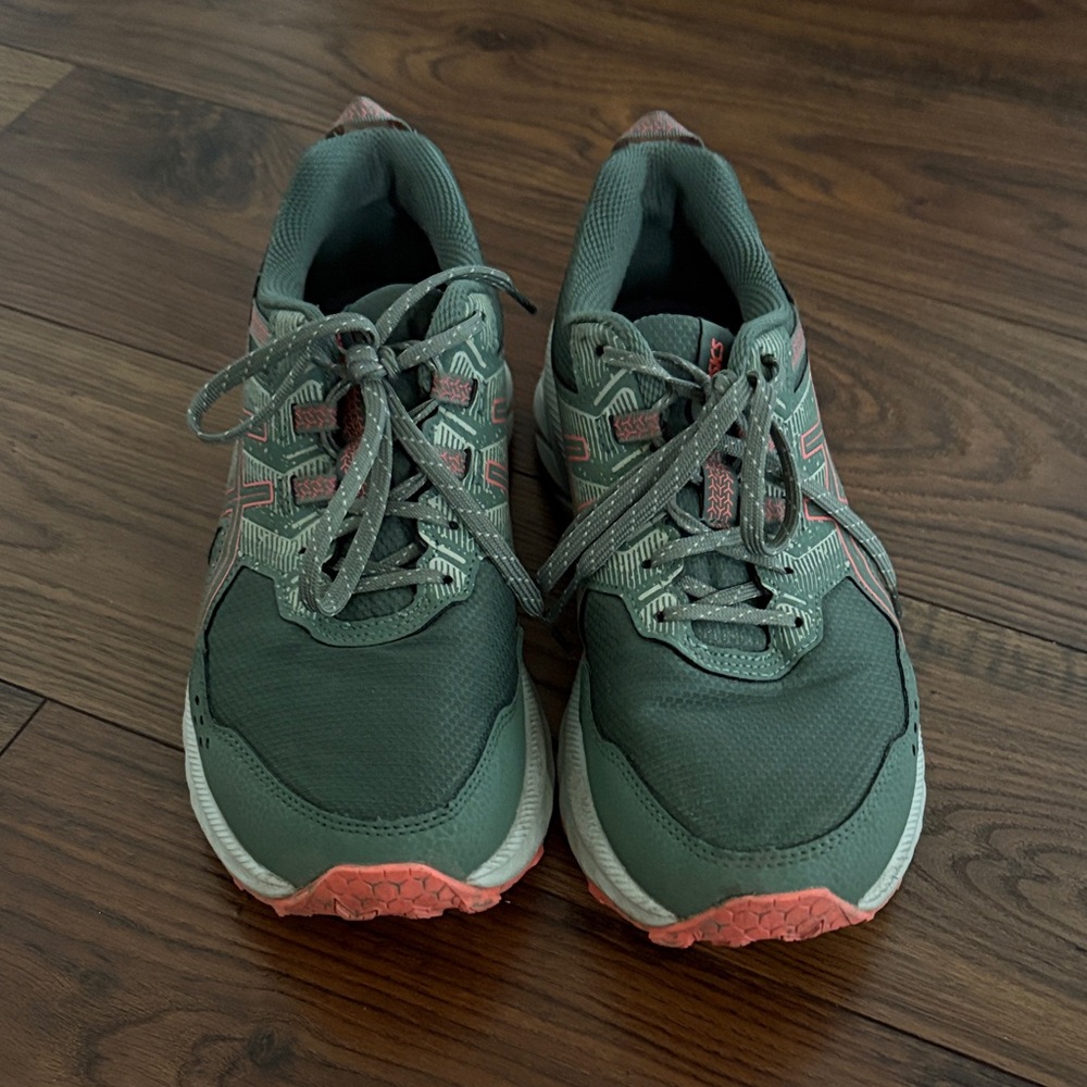 Women's Green and Orange asics Athletic Shoes